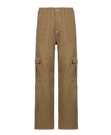 Cargo Solid Baggy Pants(Shipping 10-14 Days)