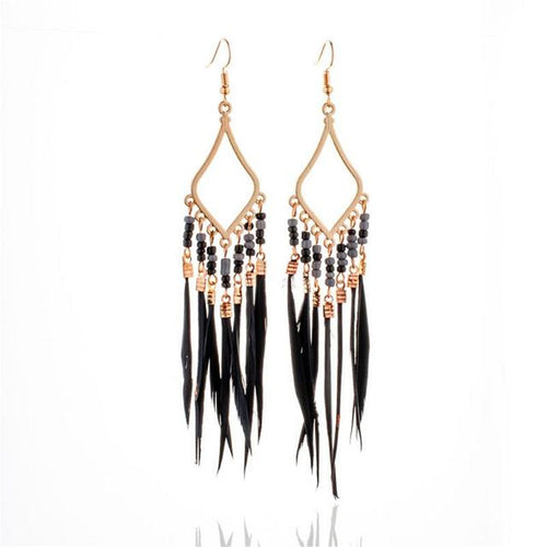 Load image into Gallery viewer, Tassels Feather Earrings(Shipping 10-14 Days)
