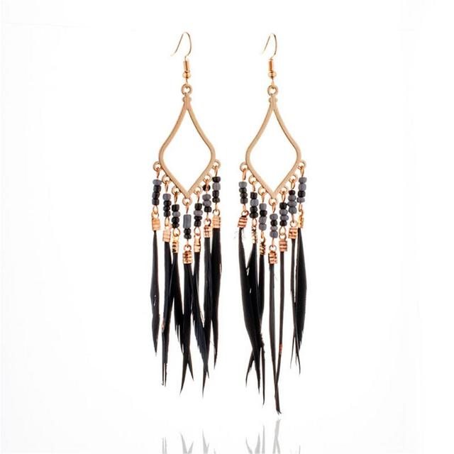 Tassels Feather Earrings(Shipping 10-14 Days)