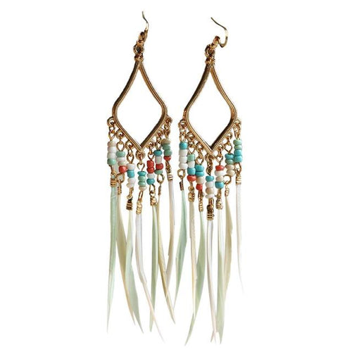 Load image into Gallery viewer, Tassels Feather Earrings(Shipping 10-14 Days)
