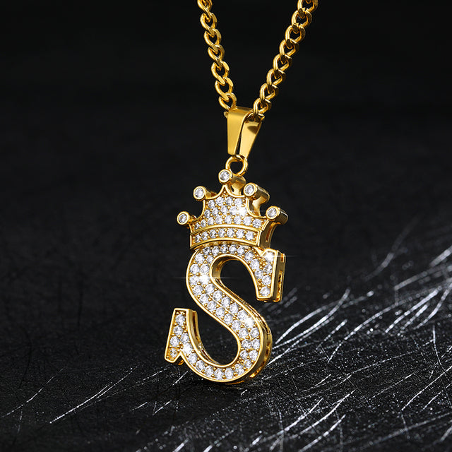 Zircon Alphabet Necklace(Shipping 10-14 Days)