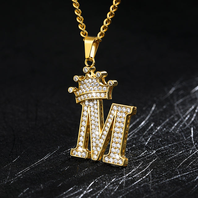 Zircon Alphabet Necklace(Shipping 10-14 Days)