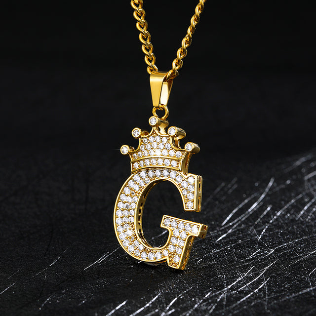 Zircon Alphabet Necklace(Shipping 10-14 Days)