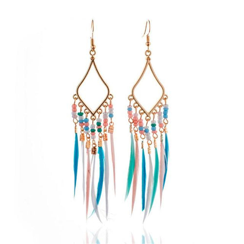 Load image into Gallery viewer, Tassels Feather Earrings(Shipping 10-14 Days)

