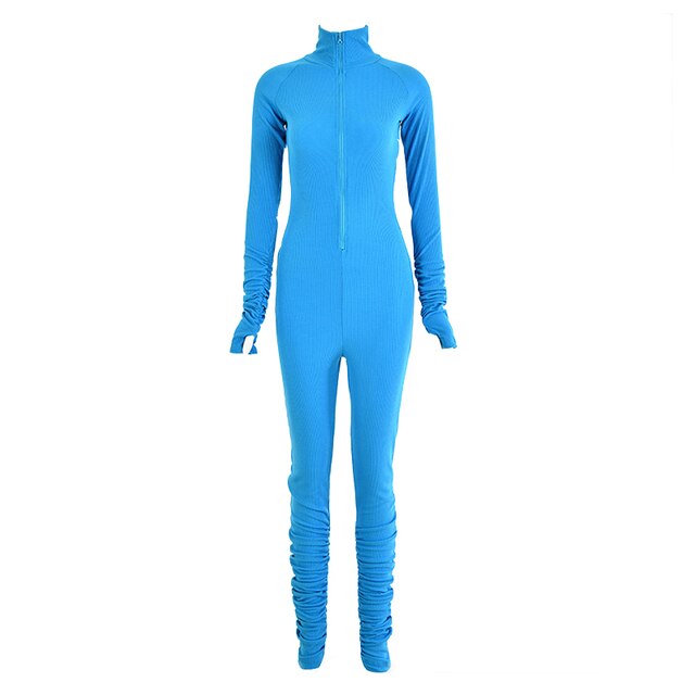 Turtleneck Gloved Sleeve Jumpsuits(Shipping 10-14 Days)