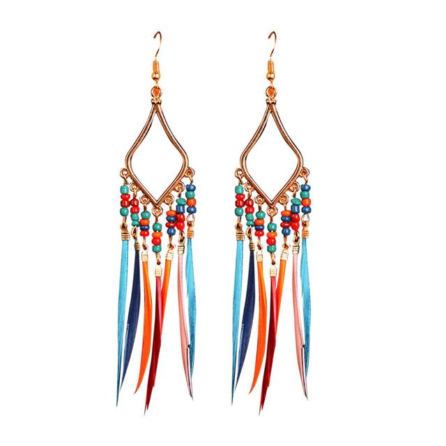 Tassels Feather Earrings(Shipping 10-14 Days)