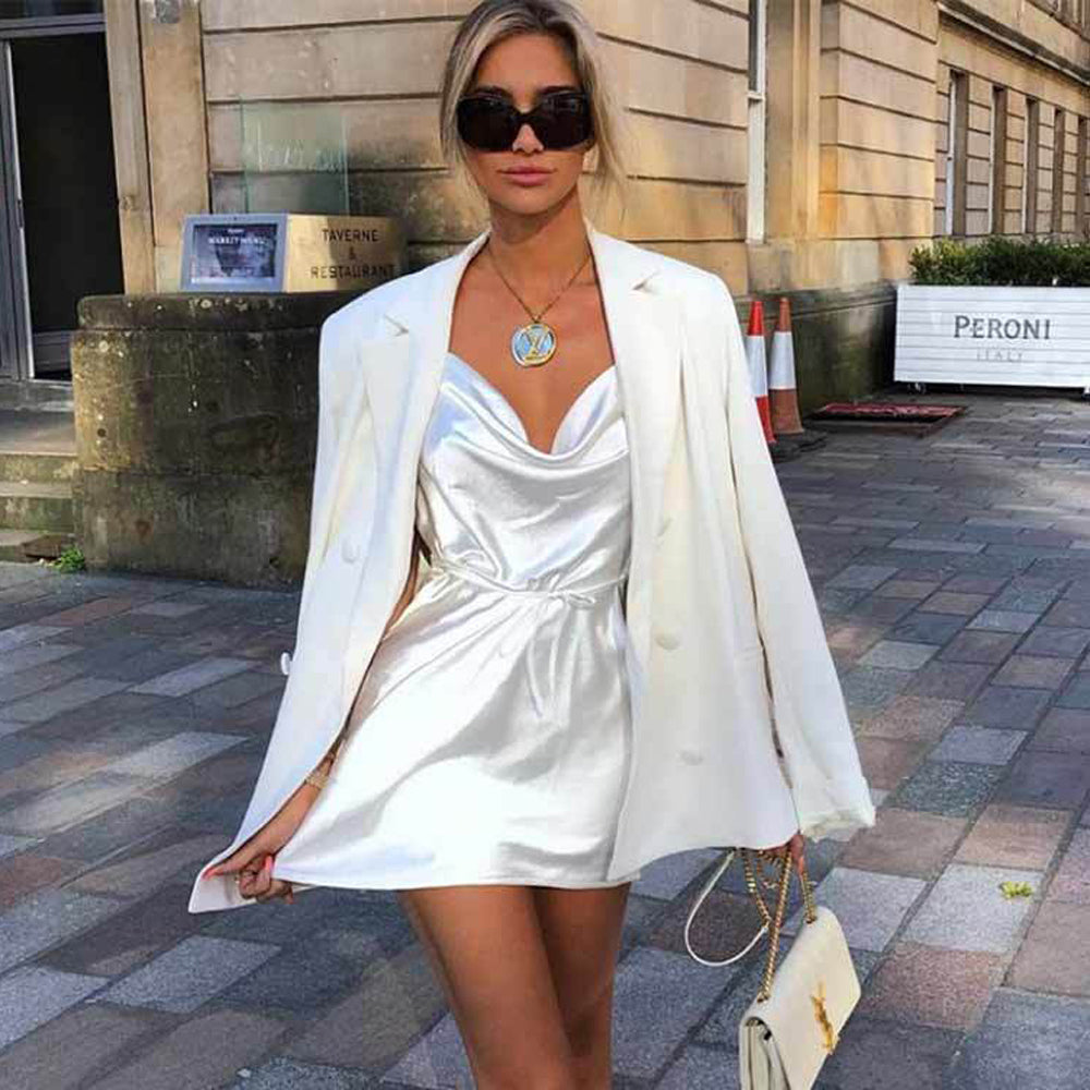 Satin Mini Dress(Shipping 10-14 Days)