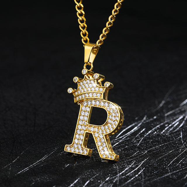 Zircon Alphabet Necklace(Shipping 10-14 Days)