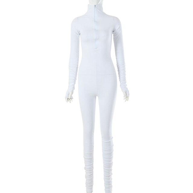 Turtleneck Gloved Sleeve Jumpsuits(Shipping 10-14 Days)