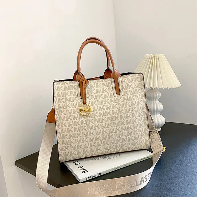 Casual Versatile Large Capacity Girls Shoulder Handbag Ladies Crossbody Letter Tote Bag Fashion Printing Light Luxury Classic PU (Shipping 10- 14 Days )