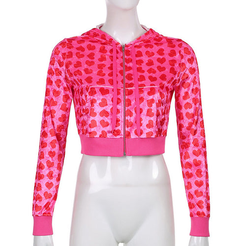 Load image into Gallery viewer, 2pc Set Love Printed Hooded Cardigan(Shipping 10-14 Days)

