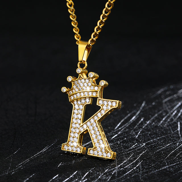 Zircon Alphabet Necklace(Shipping 10-14 Days)