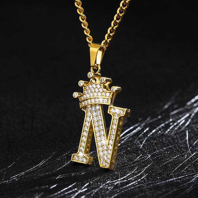 Zircon Alphabet Necklace(Shipping 10-14 Days)