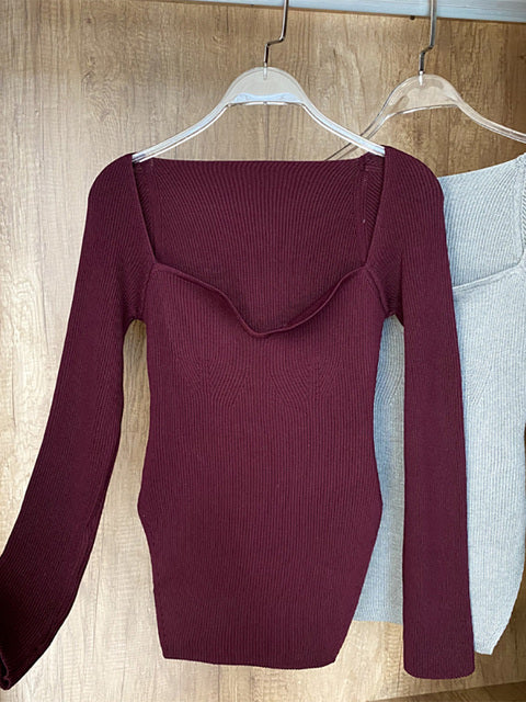 Woman's Long Sleeve Knitted Pullover(Shipping 10-14 Days)