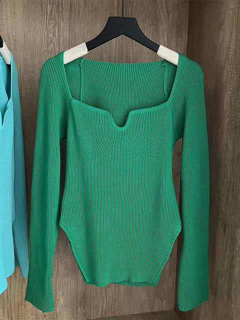 Woman's Long Sleeve Knitted Pullover(Shipping 10-14 Days)