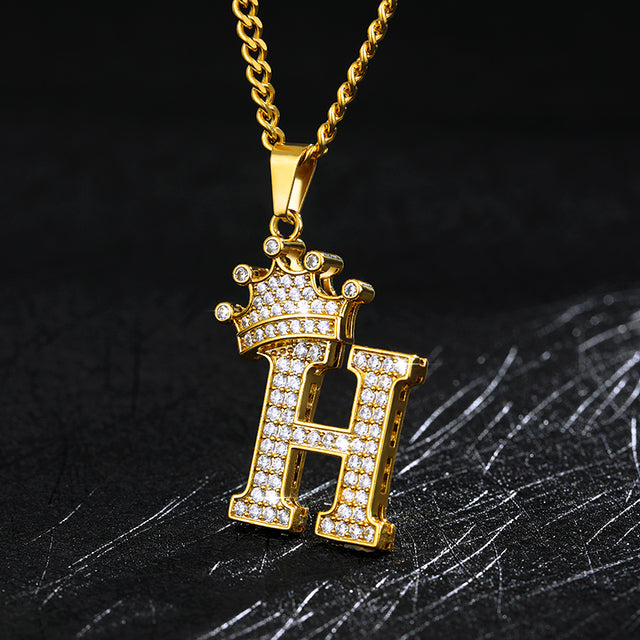 Zircon Alphabet Necklace(Shipping 10-14 Days)