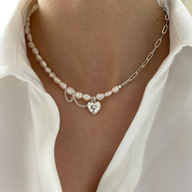 Asymmetry Chain Pearls Necklace(Shipping 10-14 Days)