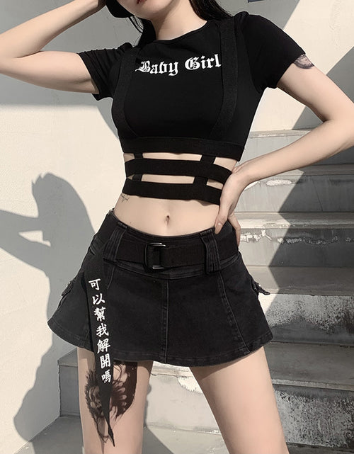 Load image into Gallery viewer, Crop Top O-Neck T-shirt(Shipping 10-14 Days)

