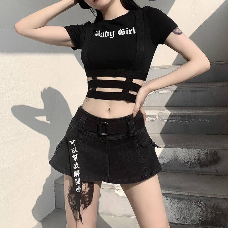 Crop Top O-Neck T-shirt(Shipping 10-14 Days)