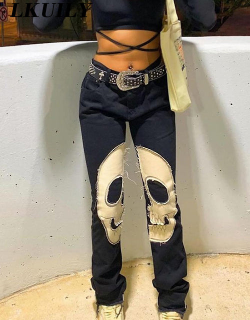 Load image into Gallery viewer, Printed Skull Jeans(Shipping 10-14 Days)
