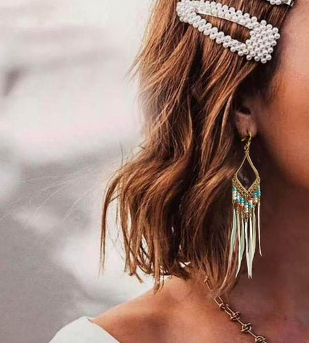 Tassels Feather Earrings(Shipping 10-14 Days)