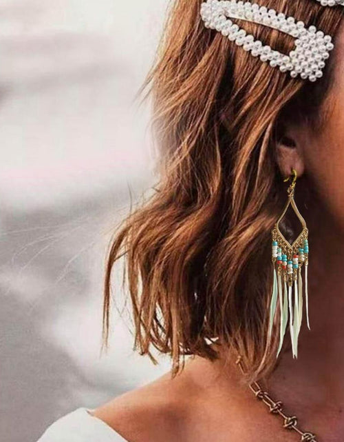Load image into Gallery viewer, Tassels Feather Earrings(Shipping 10-14 Days)
