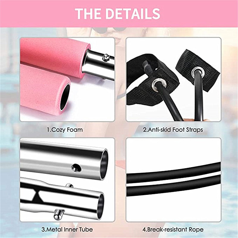 Portable Pilates Bar and Resistance Band(Shipping 10-14 Days)