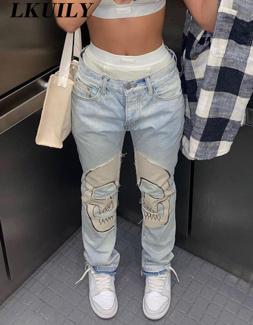 Load image into Gallery viewer, Printed Skull Jeans(Shipping 10-14 Days)
