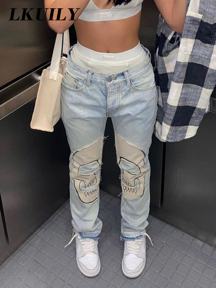 Printed Skull Jeans(Shipping 10-14 Days)