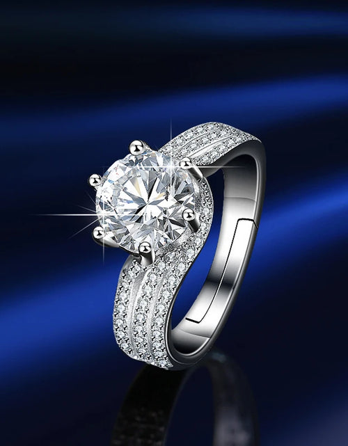 Load image into Gallery viewer, GRA moissanite ring, two-carat Deluxe Crown, full of diamonds, set with lady jewelry, ring accessories(Shipping 10-14 Days)
