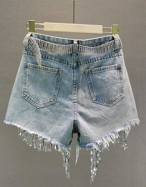 Load image into Gallery viewer, Tassel Beading Denim Short(Shipping 10-14 Days)
