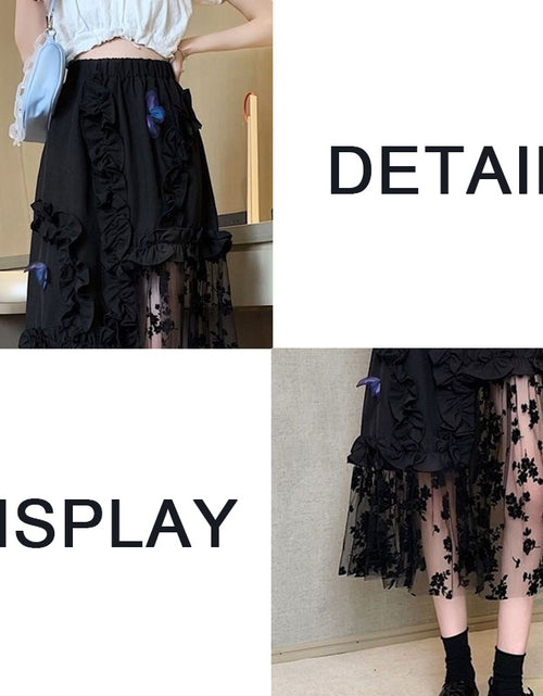 Load image into Gallery viewer, Black Lace Patchwork Skirt(Shipping 10-14 Days)
