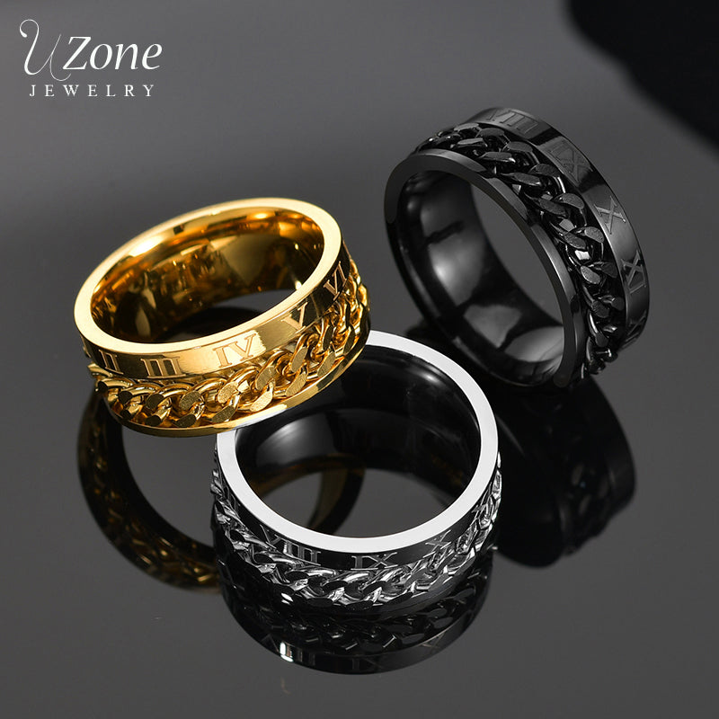 Roman Numbers Spinner Rings(Shipping 10-14 Days)