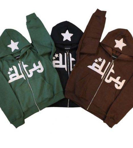 Star Letter Print Hoodies(Shipping 10-14 Days)