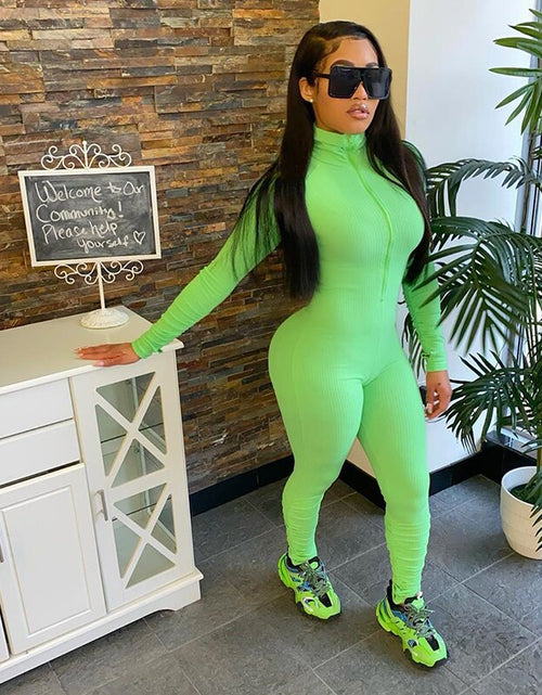 Load image into Gallery viewer, Turtleneck Gloved Sleeve Jumpsuits(Shipping 10-14 Days)
