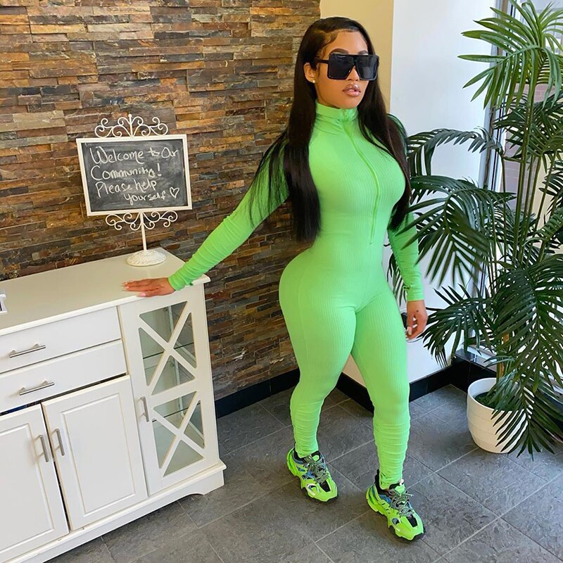 Turtleneck Gloved Sleeve Jumpsuits(Shipping 10-14 Days)