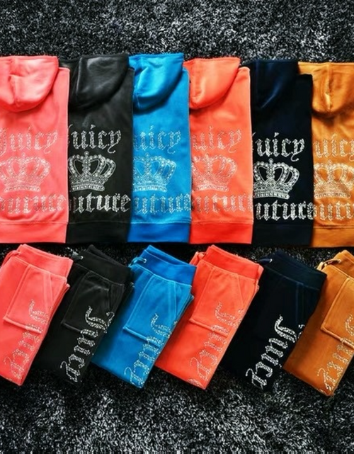 Load image into Gallery viewer, Juicy Sweatshirt and Pants with Diamonds(Shipping 10-14 Days)

