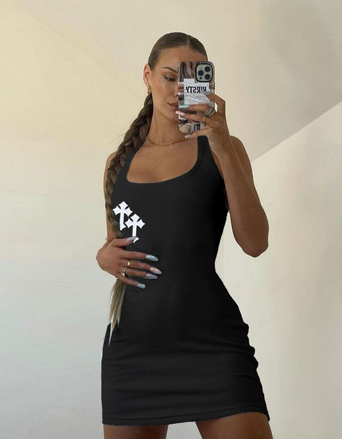 Load image into Gallery viewer, Cross Spliced Square Collar Dress(Shipping 10-14 Days)
