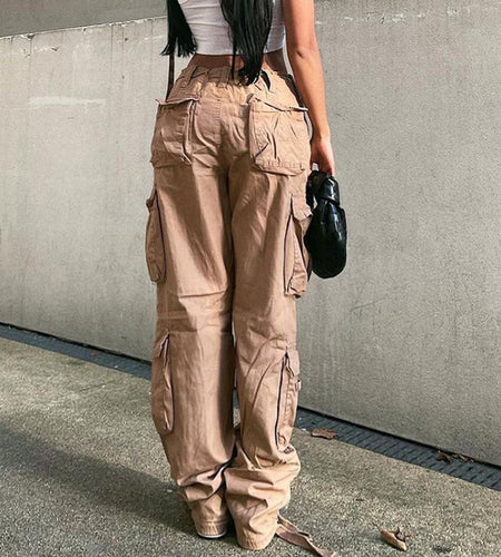 Cargo Solid Baggy Pants(Shipping 10-14 Days)