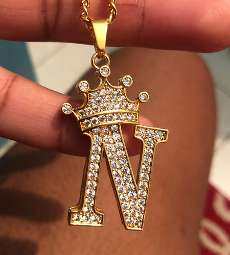 Zircon Alphabet Necklace(Shipping 10-14 Days)