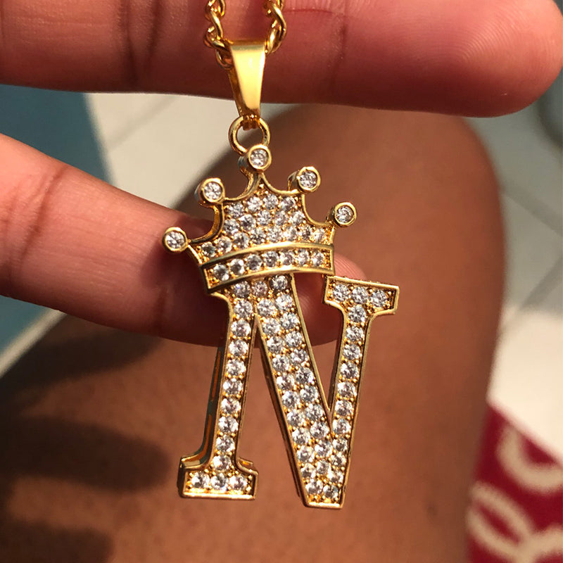 Zircon Alphabet Necklace(Shipping 10-14 Days)