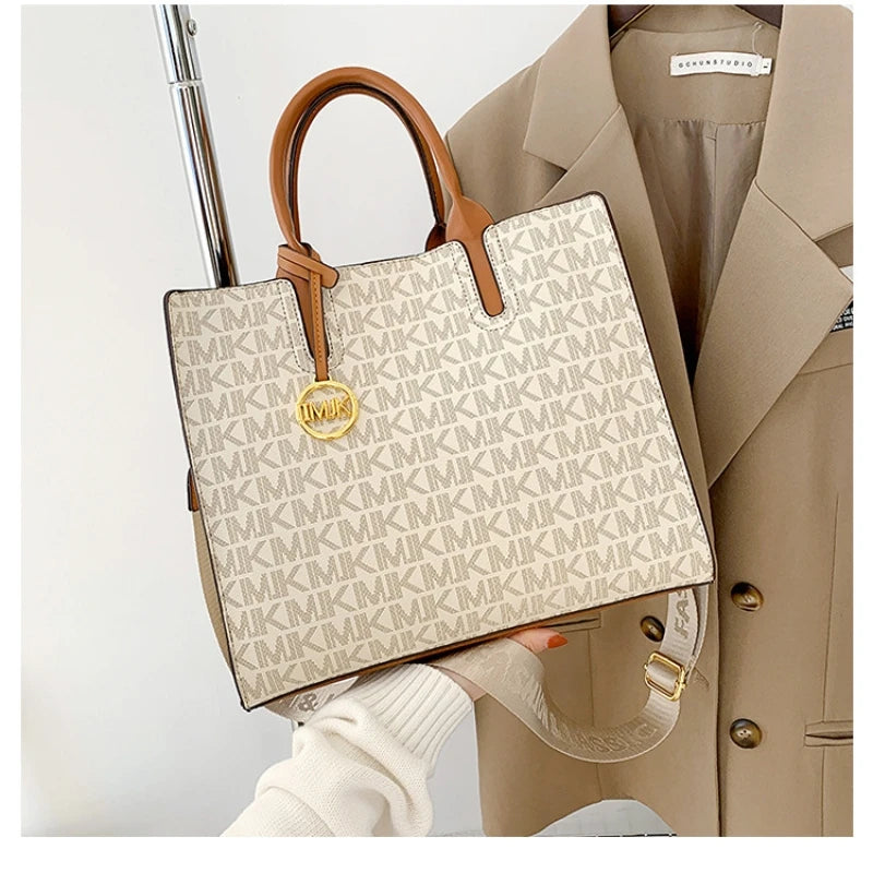 Casual Versatile Large Capacity Girls Shoulder Handbag Ladies Crossbody Letter Tote Bag Fashion Printing Light Luxury Classic PU (Shipping 10- 14 Days )