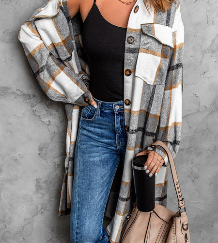 Dropped Shoulder Duster Coat(Shipping 10-14 Days)
