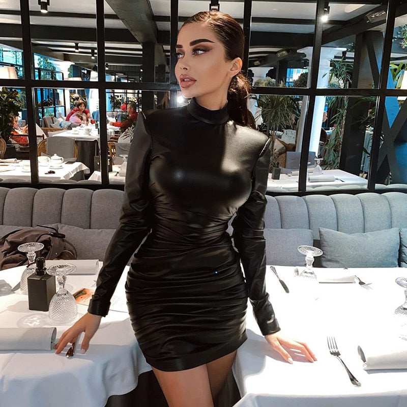 Vintage Leather Dress(Shipping 10-14 Days)