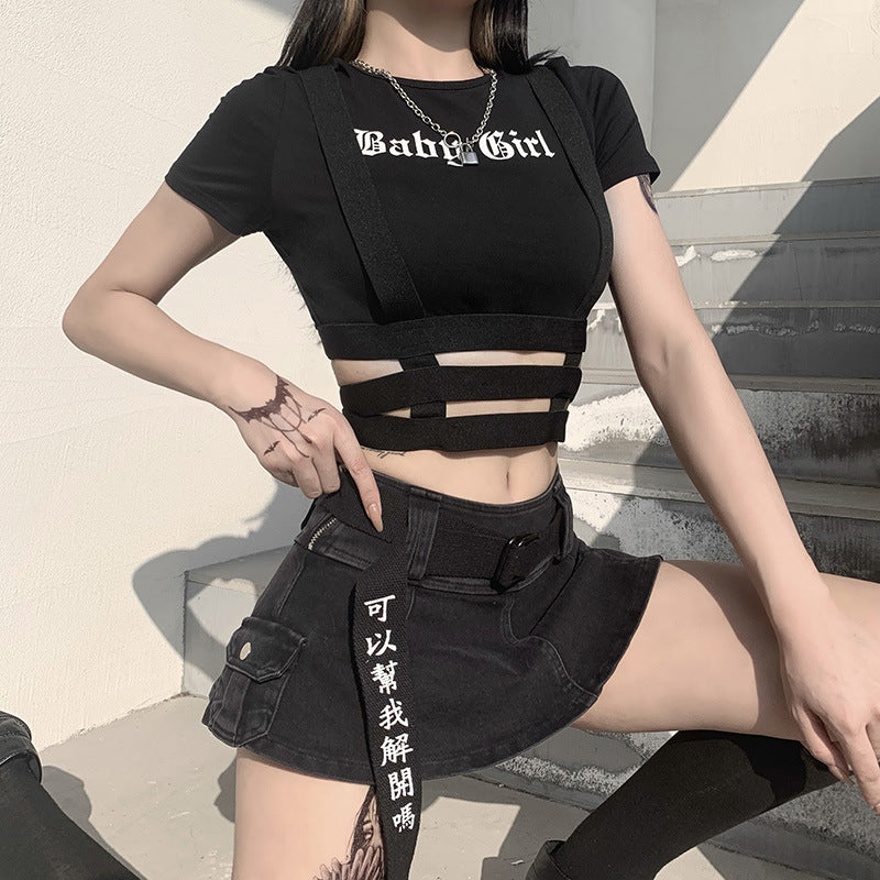 Crop Top O-Neck T-shirt(Shipping 10-14 Days)