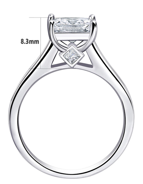 Load image into Gallery viewer, Newshe 2 Pieces Classic Wedding Rings Set for Women 7*7mm Princess Cut AAAAA Zircon 925 Sterling Silver Engagement Ring Jewelry(Shipping 10-14 Days)
