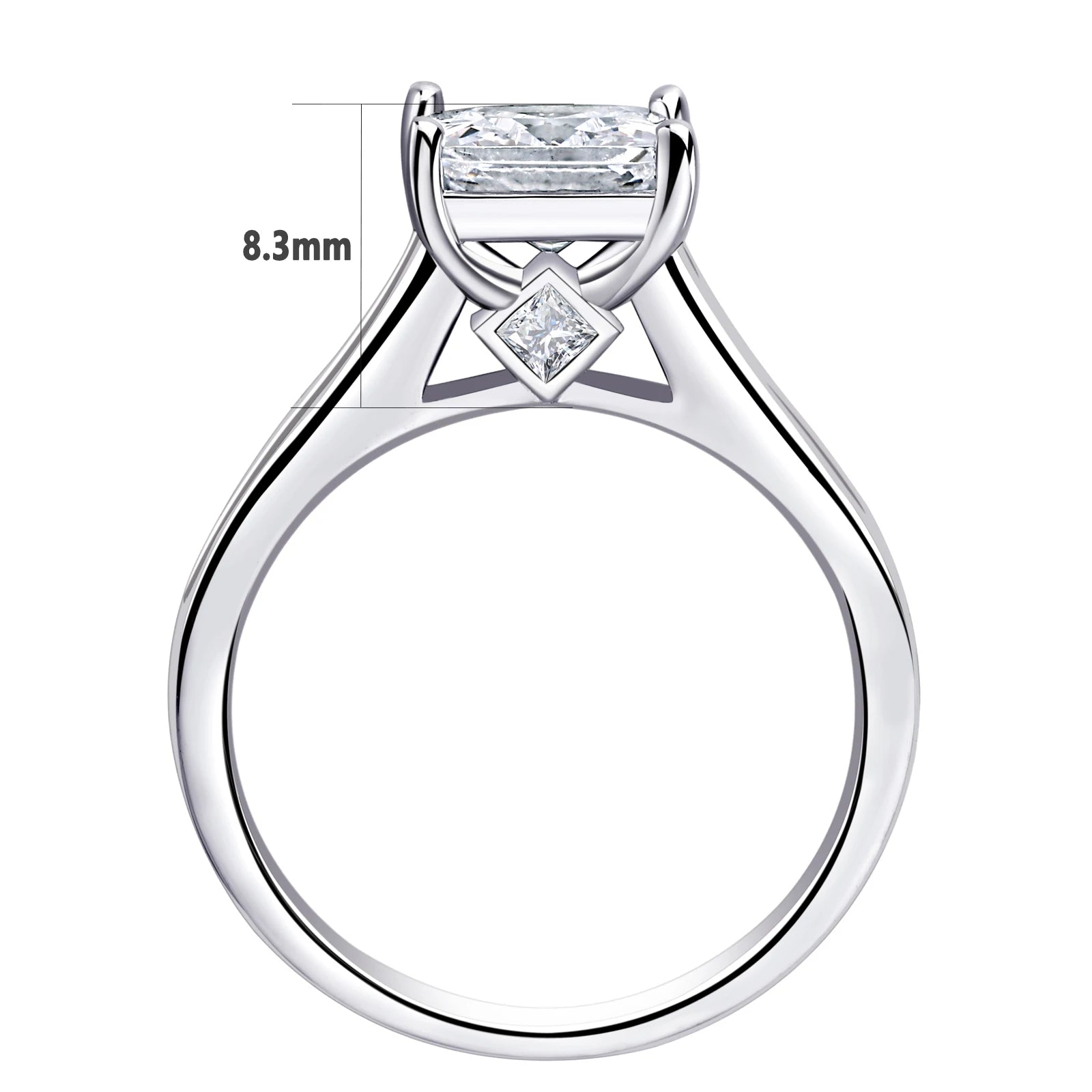 Newshe 2 Pieces Classic Wedding Rings Set for Women 7*7mm Princess Cut AAAAA Zircon 925 Sterling Silver Engagement Ring Jewelry(Shipping 10-14 Days)