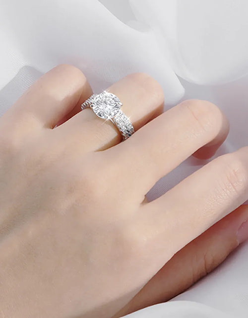 Load image into Gallery viewer, Serenty Day Four Claw D Color 9mm 3 Carat Full Moissanite Row Rings Set For Women S925 Sterling Silver Band Plated 18K (Shipping 10-14 Days)
