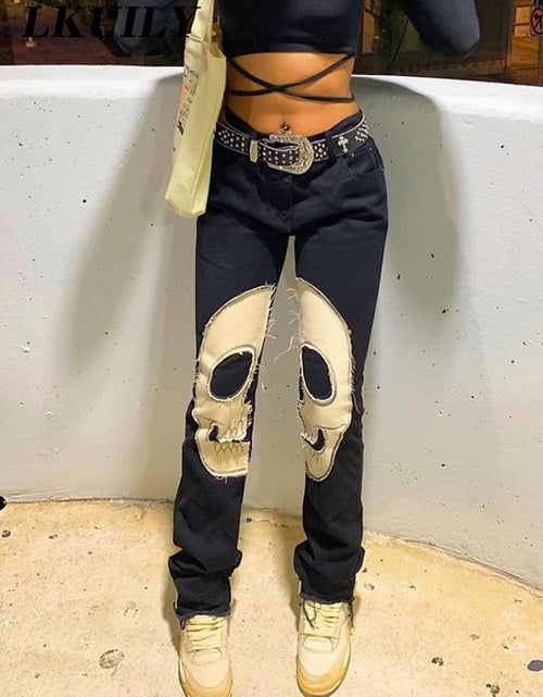 Load image into Gallery viewer, Printed Skull Jeans(Shipping 10-14 Days)
