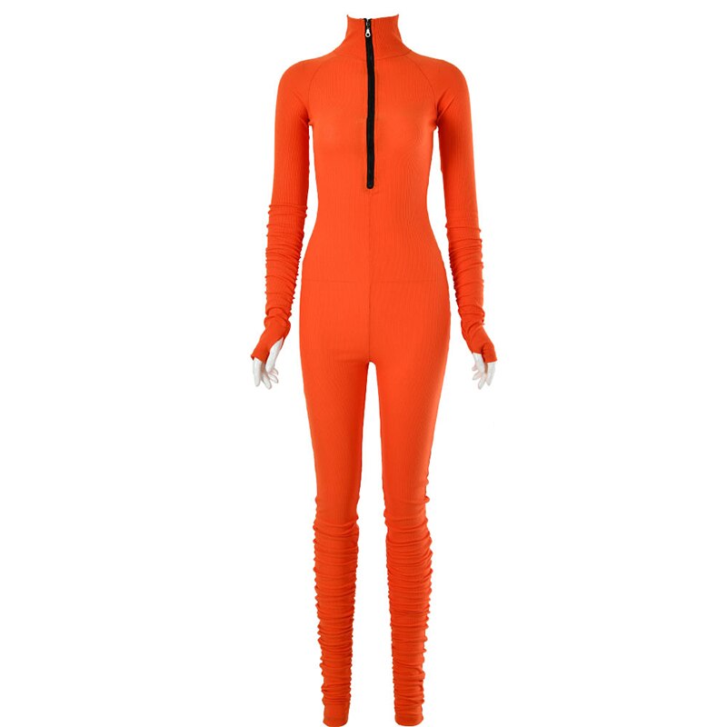 Turtleneck Gloved Sleeve Jumpsuits(Shipping 10-14 Days)